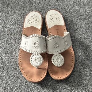 Jack Rogers White Leather Sandals
